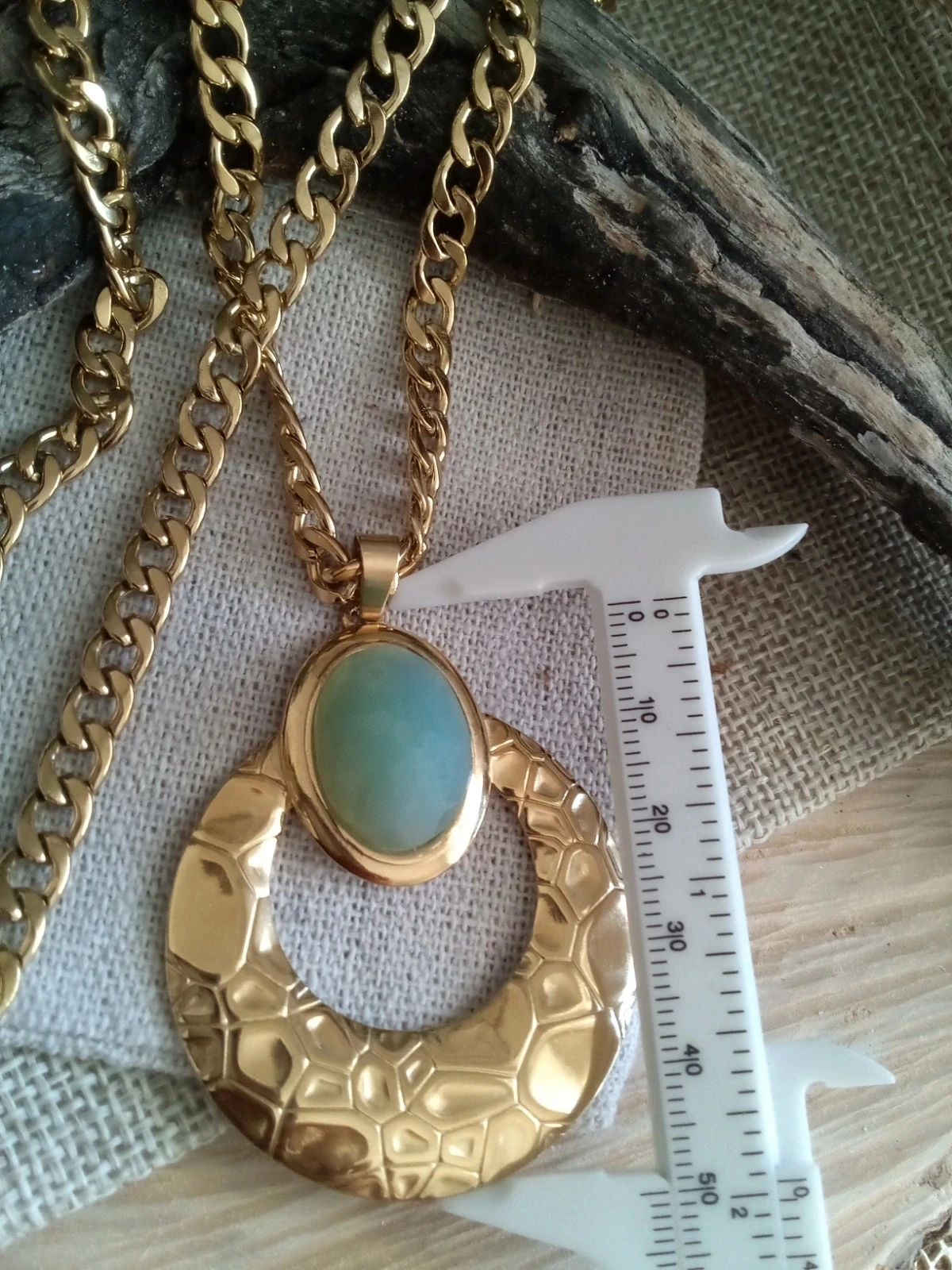 Collier pendentif en pierre de chrysoprase – photo 3